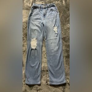 Distressed Blue Jeans